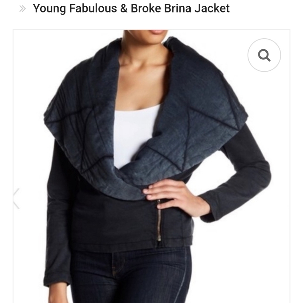 Young Fabulous & Broke Brina Hooded Jacket Sz XS Tie Dye Blue